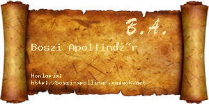 Boszi Apollinár névjegykártya